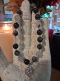 Quartz w/Tourmaline Inclusions Bracelet.
