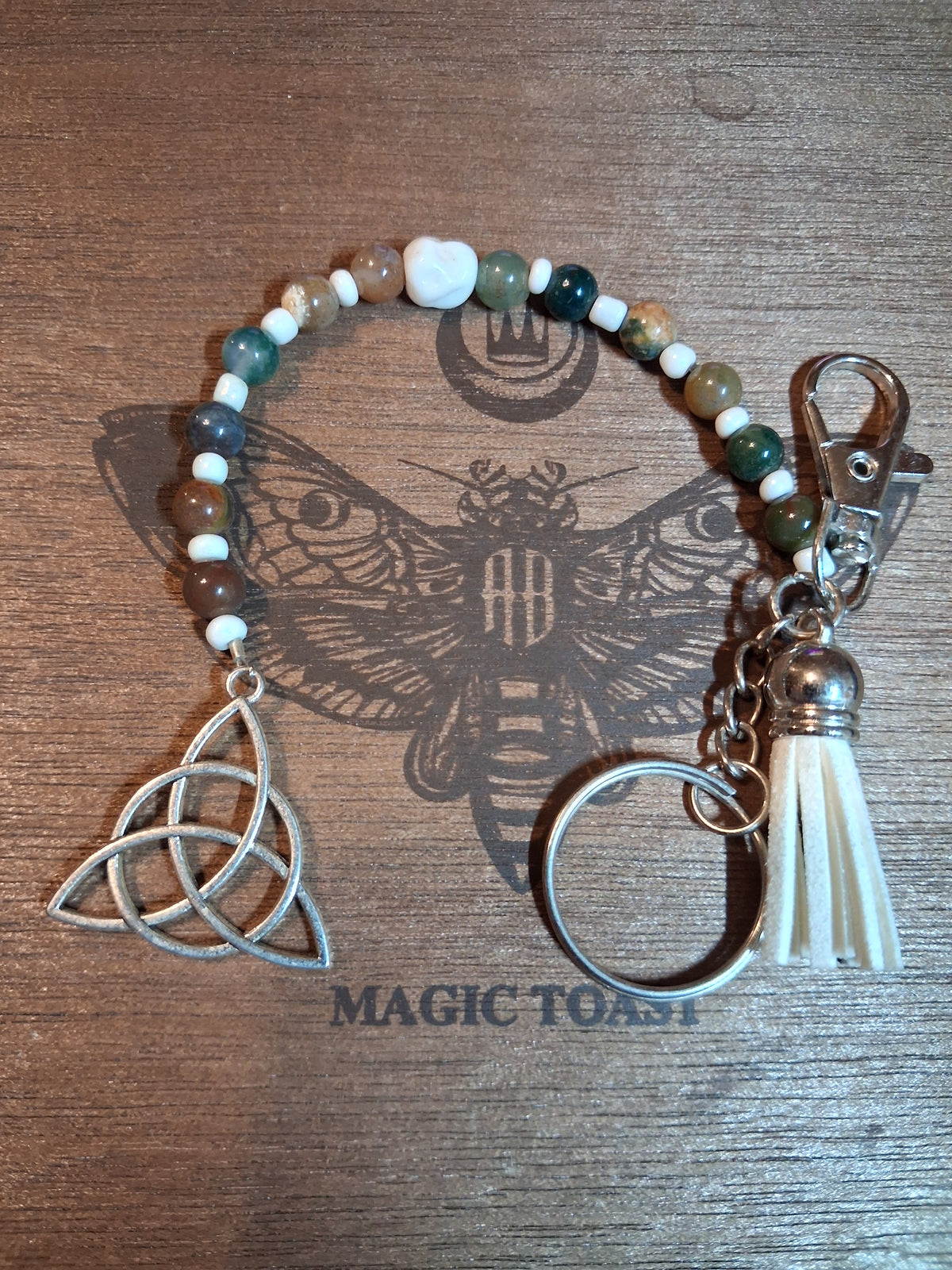 Genuine Indian Agate Keychain