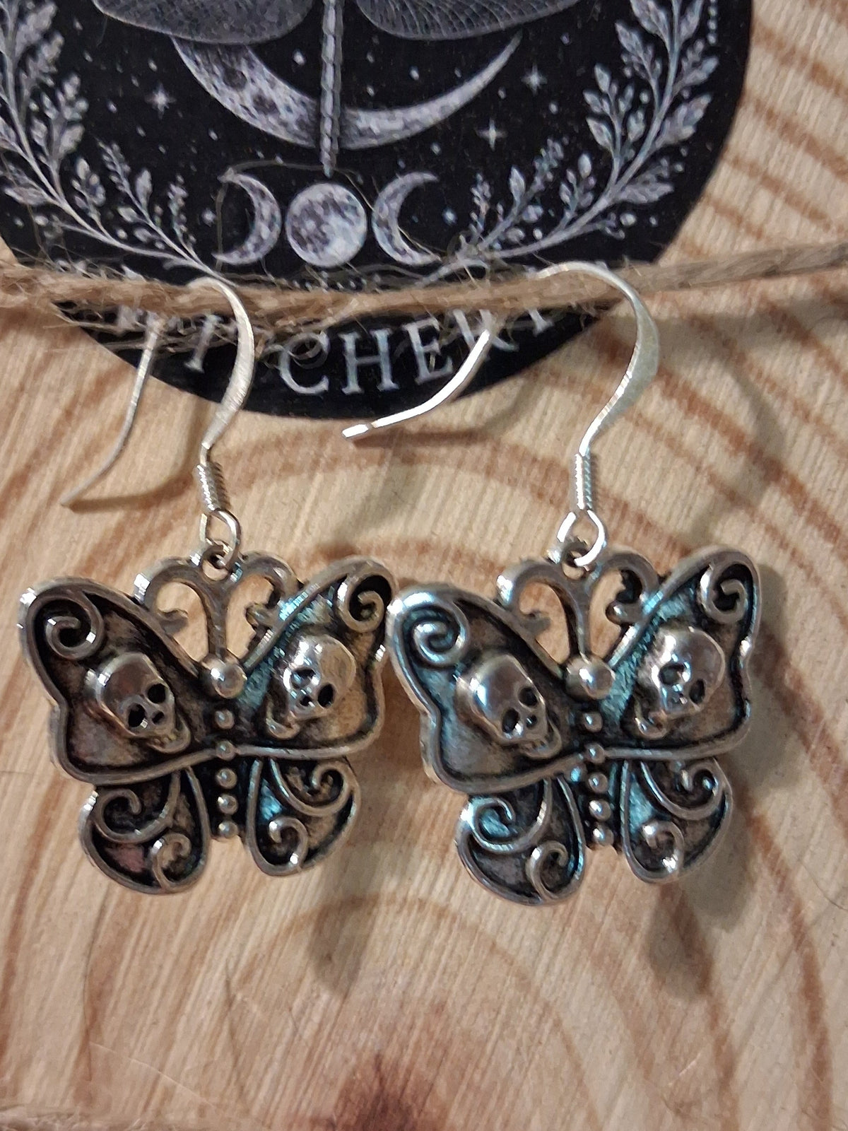 Butterfly With Skull Earrings